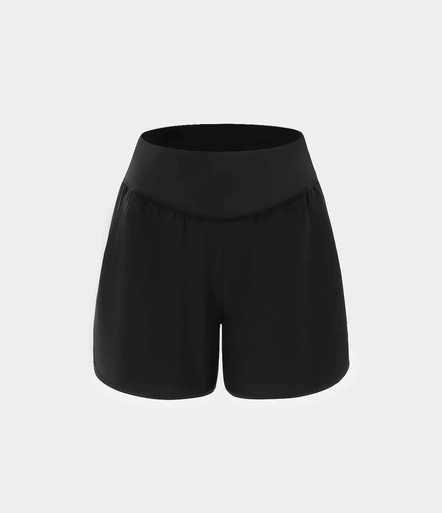 Kleidung HALARA Shorts & Bikershorts | Breezeful Hoch Taillierte, Schnell Trocknende Freizeitshorts Mit Seitentaschen, 4 Zoll