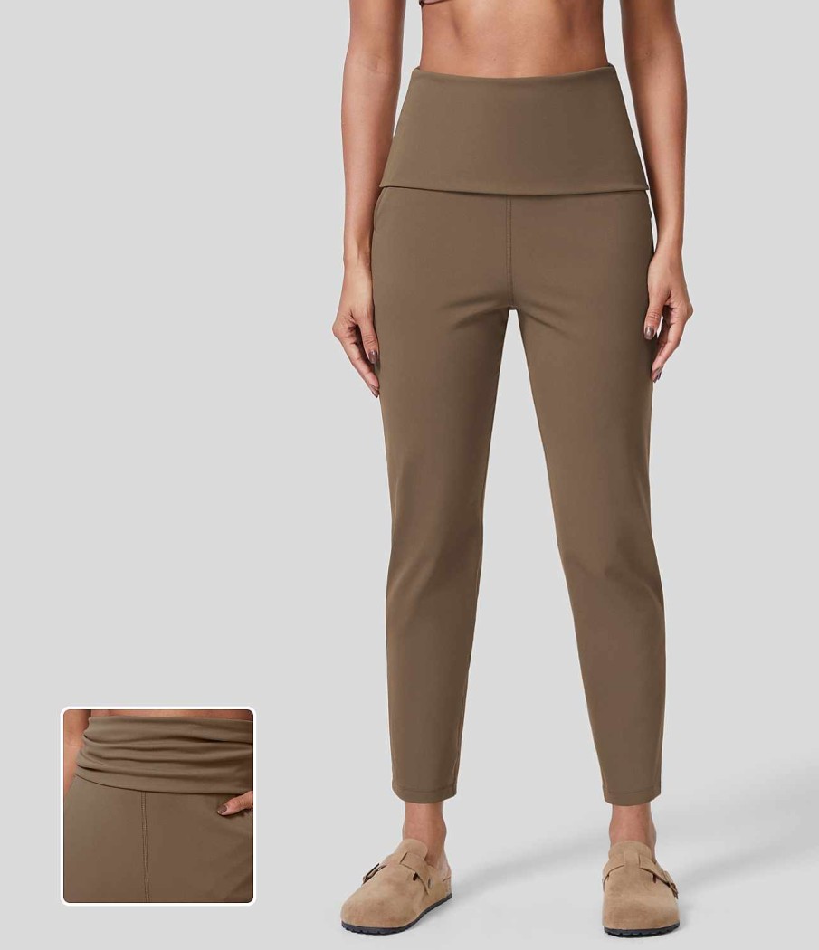 Kleidung HALARA Jogginghosen Und Hosen | Yogahose Aus Ecocloudful -Stoff Mit Superhohem Bund Und Gerafften Seitentaschen