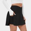 Rocke Und Skorts HALARA | Cloudful Air Fabric Crossover-Seitentasche 2-In-1-Cool-Touch-Tennisrock Klar Langere Lange