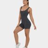 Kleidung HALARA Overalls | Nahtloser Flow U-Ausschnitt, Armellos, Ruckenfrei, Verwaschener Streifen-Trainingsoverall