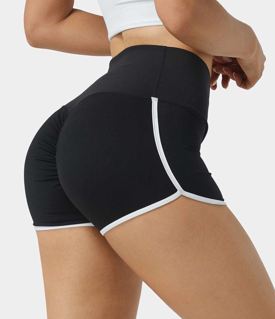 Shorts Und Biker HALARA | Cloudful Air Fabric High Waist Crossover Color Block Butt Lifting Cool Touch Shorts 2,5''