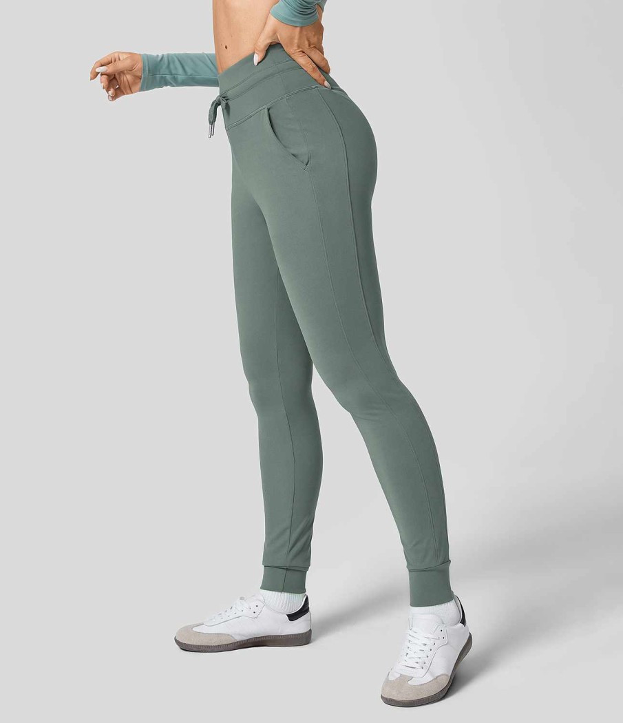 Jogginghosen Und Hosen HALARA | Patitoff® 2.0 Tierhaarresistente, Hoch Taillierte Yoga-Jogginghose Mit Kordelzug Und Seitentasche, Einfarbig, In Voller Lange