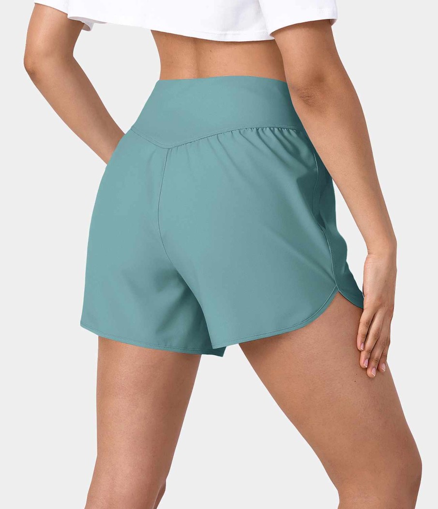 Kleidung HALARA Shorts & Bikershorts | Breezeful Hoch Taillierte, Schnell Trocknende Freizeitshorts Mit Seitentaschen, 4 Zoll