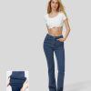 Shorts Und Biker HALARA | Halaramagic Lassige Bootcut-Jeans Mit Mittelhohem Bund Und Knopftaschen Aus Dehnbarem Strick