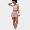 Kleidung HALARA Rocke | Hoch Taillierter, Geraffter 2-In-1-Bodycon-Mini-Freizeitrock Mit Farbblockdesign