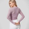 Oberteile HALARA | Langarmliges, Geruschtes Yoga-Sport-Top Und Tank-Top Mit Uberkreuztem Saum