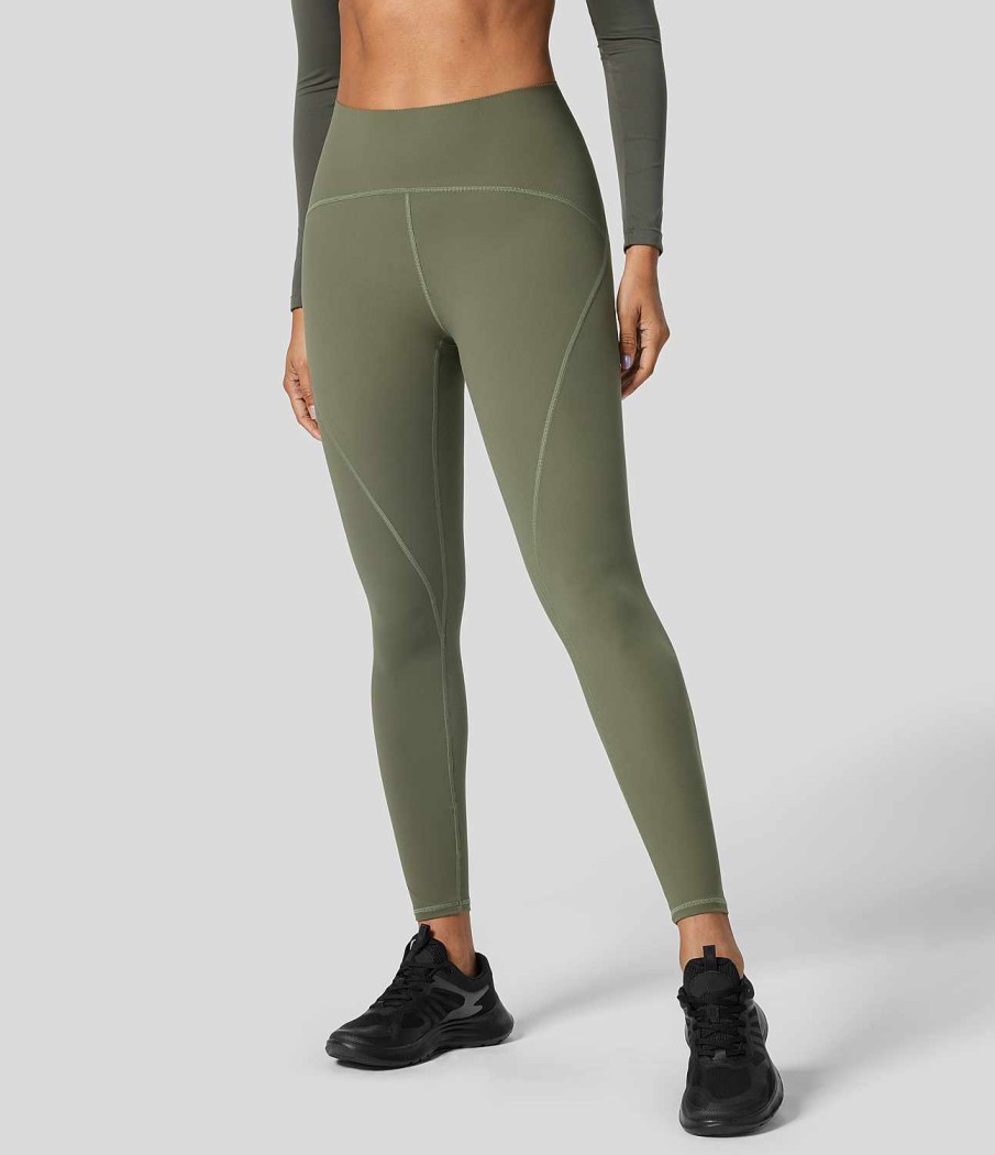 Kleidung HALARA Leggings | Ultrasculpt Trainings-7/8-Leggings Mit Hoher Taille, Rutschfester Bauchkontrolle Und Steppnahten