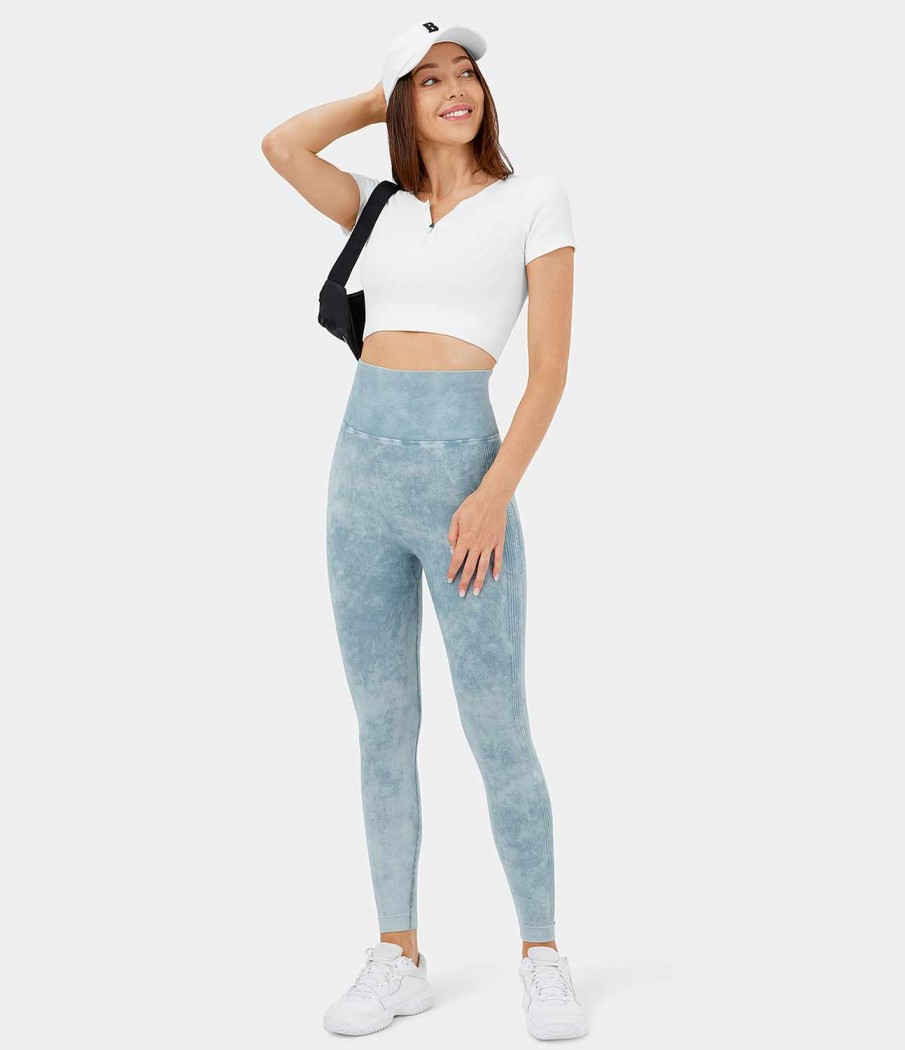 Leggings HALARA | Nahtlose Flow-Yoga-Leggings Mit Superhoher Taille Und Po-Lifting, Geruscht Und Gewaschen