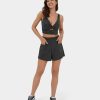 Rocke Und Skorts HALARA | Cloudful Glanzstoff, Hoch Taillierte Seitentasche, Foliendruck, Dehnbare, Lassige Kunstleder-Shorts, 3 Zoll