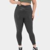 Rocke Und Skorts HALARA | Cloudful Shine Fabric Crossover Pocket Foliendruck Dehnbare Yoga 7/8 Plus Size Leggings Aus Kunstleder