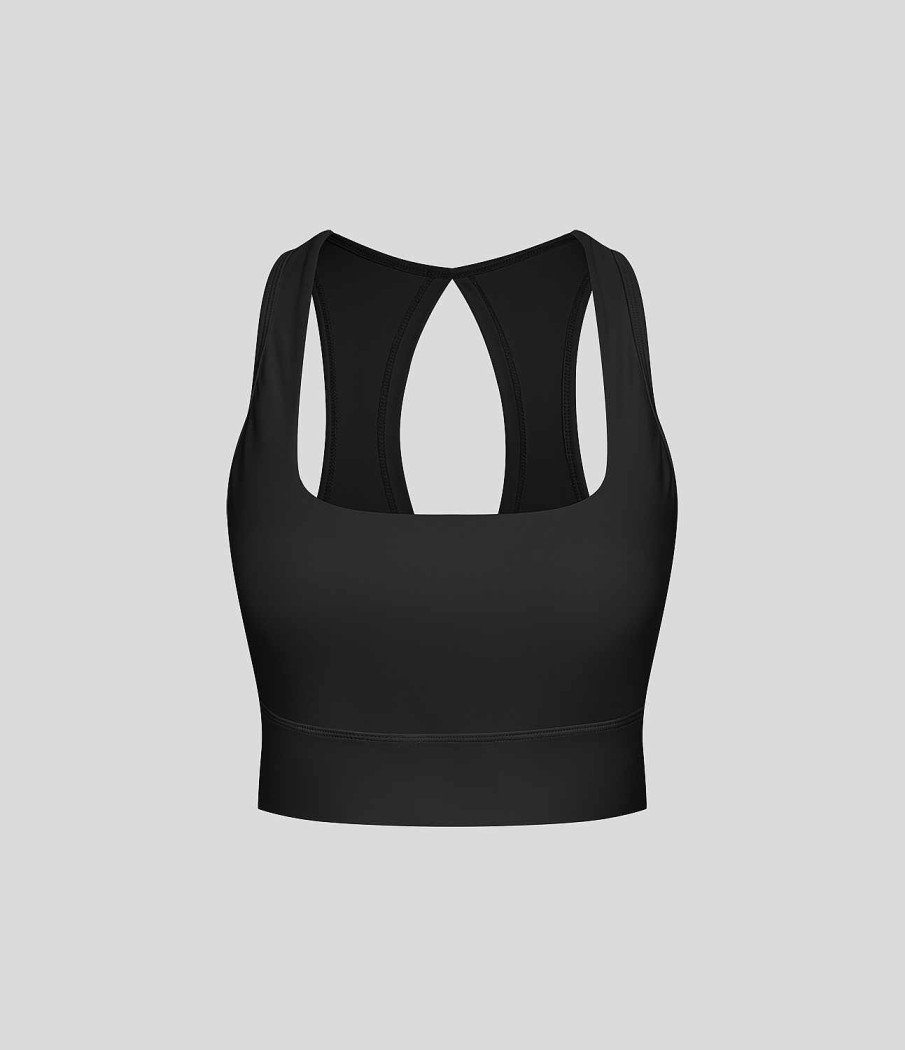 Oberteile HALARA | Ruckenfreies, Verdrehtes, Verkurztes Cool-Touch-Yoga-Tanktop Aus Cloudful Air Fabric Mit Quadratischem Ausschnitt Und Ausschnitten