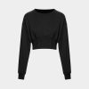 Oberteile HALARA | Schlichtes, Kurzes Sweatshirt Mit Korsettmuster