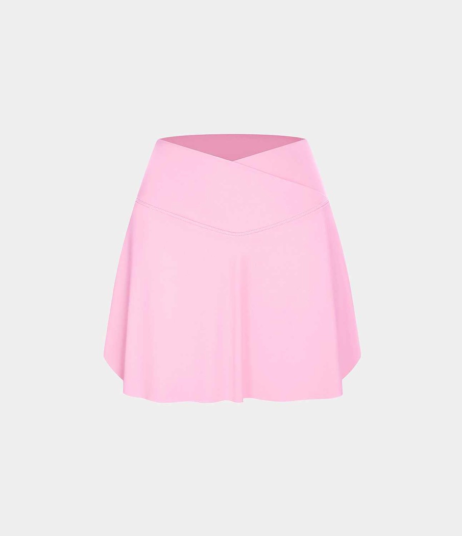 Rocke Und Skorts HALARA | Cloudful Air Fabric Crossover-Seitentasche 2-In-1-Cool-Touch-Tennisrock Klar Langere Lange