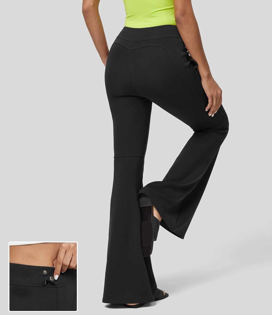 Leggings HALARA | Lassige Super-Flare-Hose Mit Hoher Taille Und Geknopften Seitentaschen