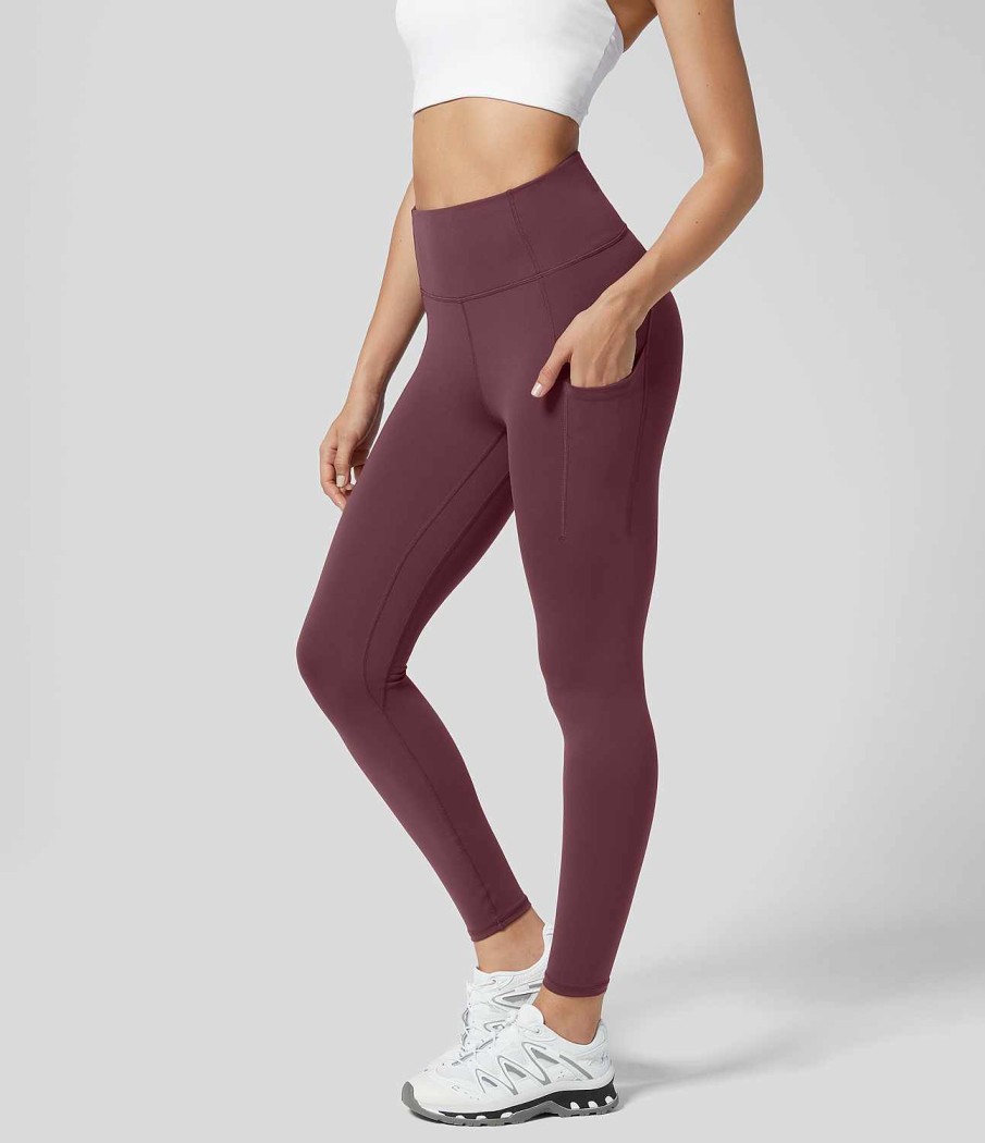 Leggings HALARA | Speedwave Hoch Taillierte, Schnell Trocknende 7/8-Workout-Leggings Mit Kordelzug Und Seitentasche