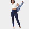 Kleidung HALARA Cropped Tops | Cloudful -Gewebe-Crossover-Sportoberteil Mit Rundhalsausschnitt Und Farbblockdesign