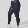 Plus + Kurve HALARA | 7/8-Arbeitsleggings Aus Kunstleder In Ubergrose Aus Cloudful -Glanzstoff Mit Hoher Taille Und Seitentasche Hinten