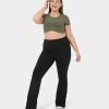 Plus + Kurve HALARA | Hoch Taillierte, Ausgestellte Yoga-Leggings Mit Gesastasche Und Ubergrose