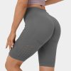 Kleidung HALARA Shorts Und Bikerhosen | Seamless Flow Yoga-Biker-Shorts Mit Hoher Taille Und Geruschten Aussparungen, 8 Zoll