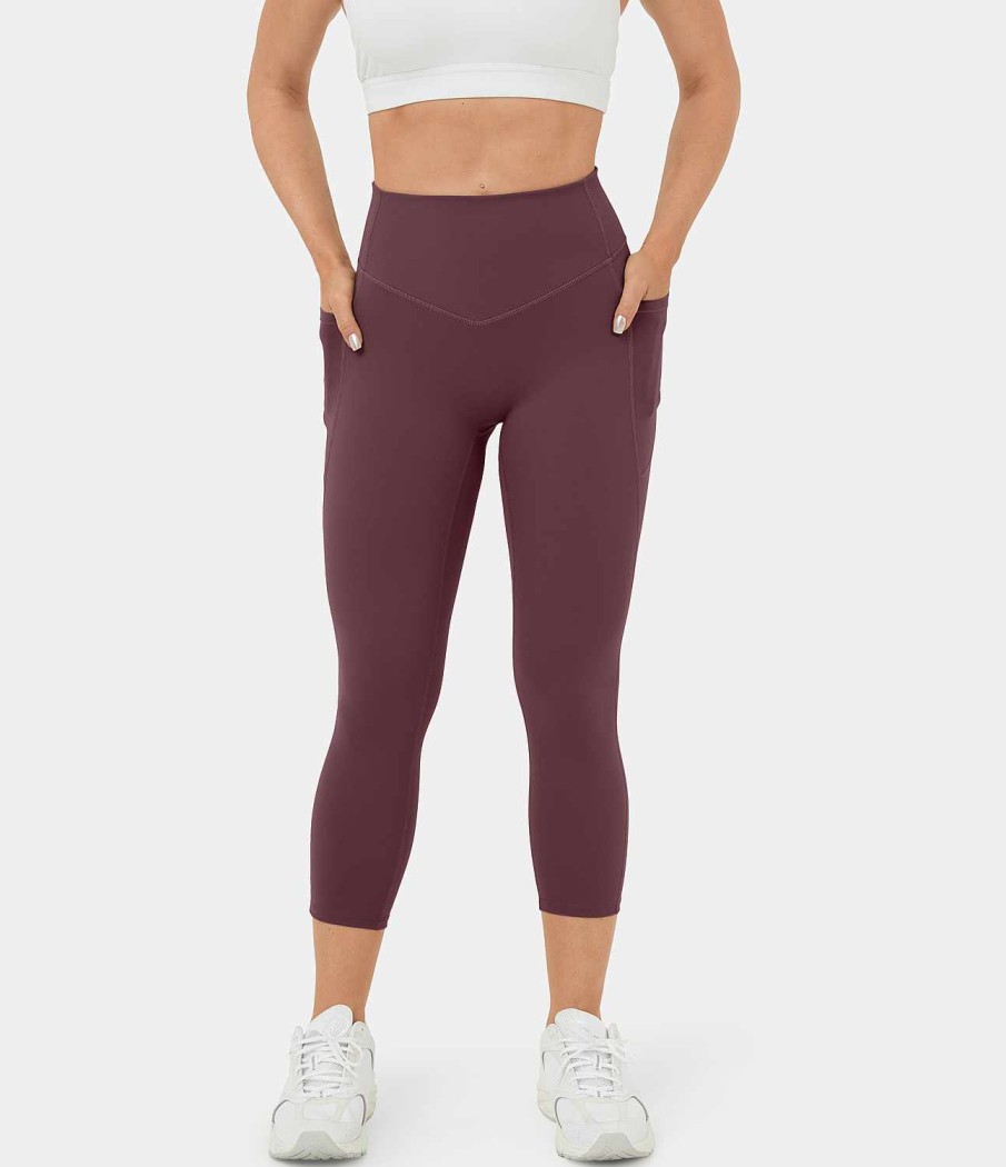 Leggings HALARA | Hoch Taillierte, Formende Trainings-Capri-Leggings Mit Seitentaschen