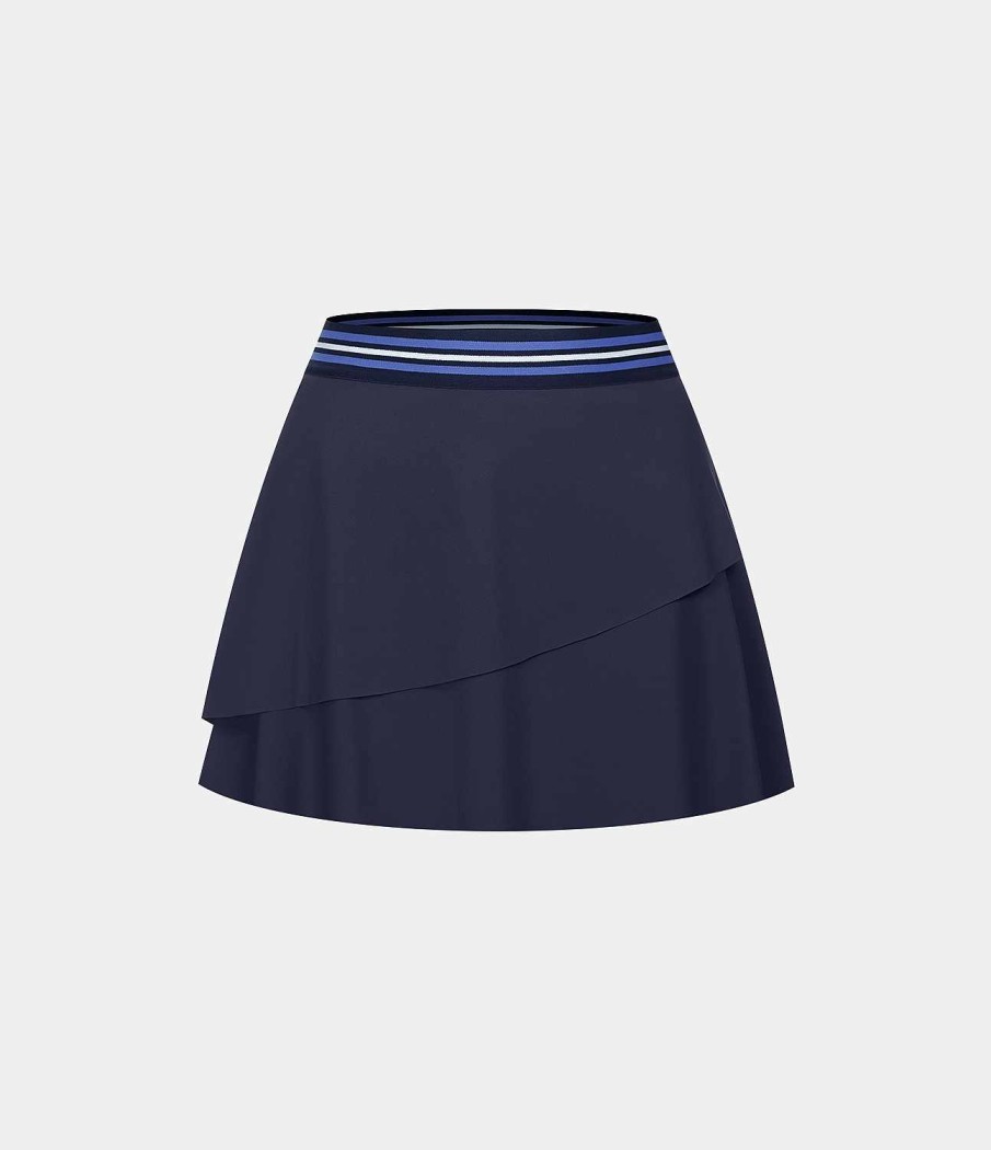 Rocke Und Skorts HALARA | Cloudful Air Fabric Hoch Taillierter, Zweilagiger 2-In-1-Mini-Cool-Touch-Tennisrock In A-Linie Mit Seitentaschen Und Farbblock