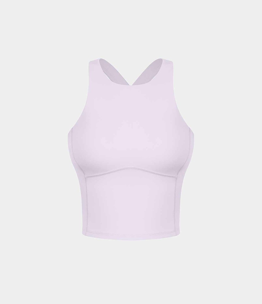 Oberteile HALARA | Ruckenfreies, Uberkreuztes, Verkurztes Yoga-Tanktop Mit Ausschnitten