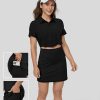 Kleider HALARA | Breezeful 2-In-1-Mini-Golfkleid Mit Kurzen Armeln Und Knopfen Und Seitentaschen, Schnell Trocknend