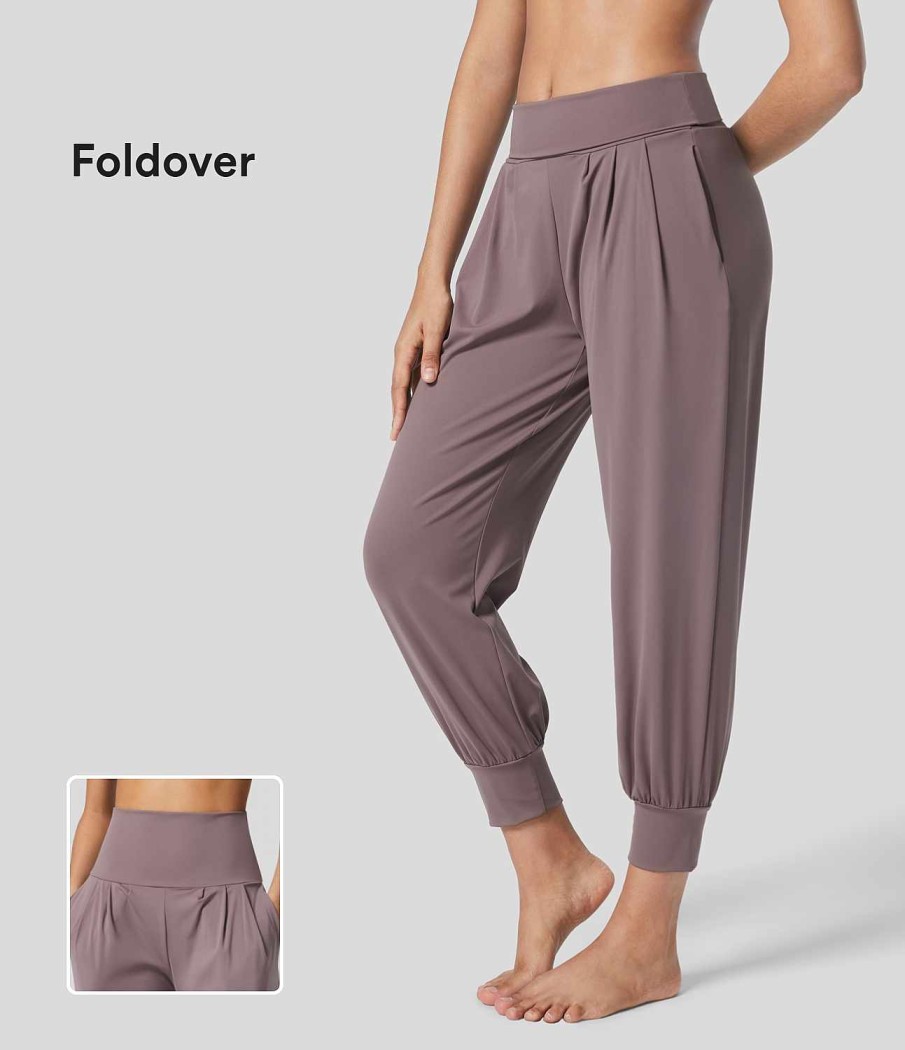 Jogginghosen Und Hosen HALARA | Yoga-Harems-Jogginghose Mit Hoher Taille Und Gefalteten Seitentaschen