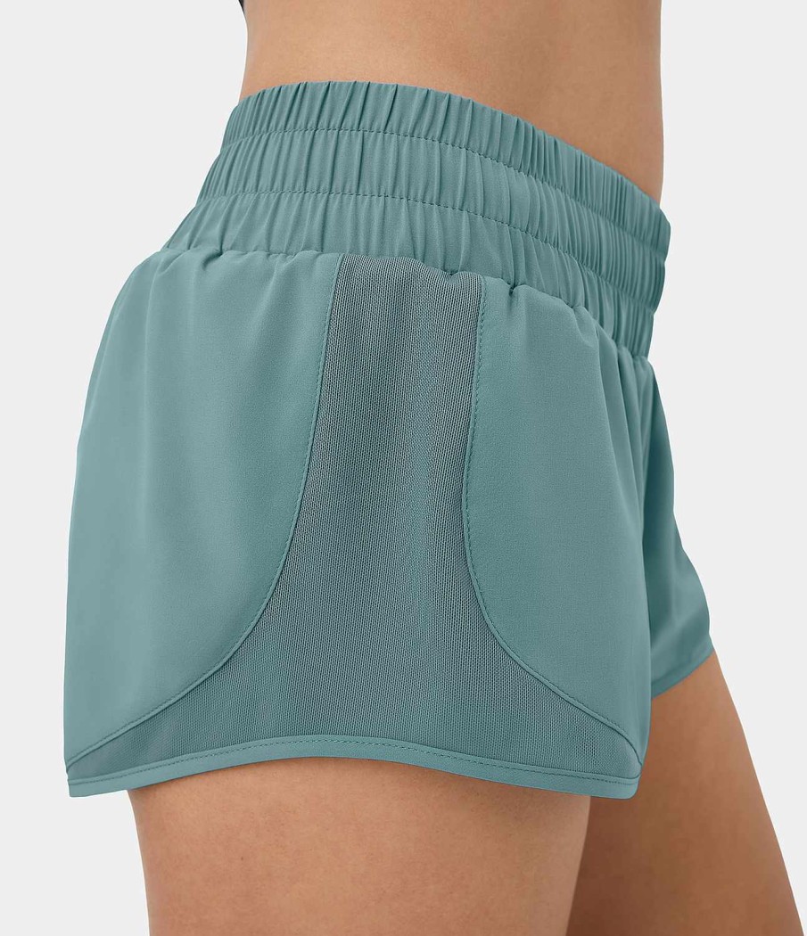 Shorts Und Biker HALARA | Breezeful 2-In-1-Laufshorts Mit Niedrigem Bund Und Kordelzug Und Reisverschluss, Schnell Trocknend, 6,3 Cm (2,5 Zoll)