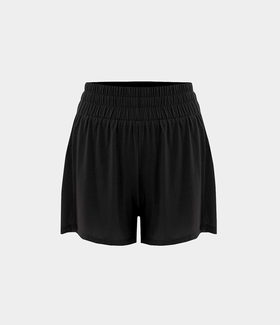 Kleidung HALARA Shorts Und Bikerhosen | Hoch Taillierte 2-In-1-Shorts Mit Kordelzug Und Seitentasche