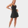 Kleider HALARA | Cloudful Air Fabric Unregelmasige Trager, Ruckenfreies, Uberkreuztes 2-In-1-Sportkleid Mit Seitentasche Und Cool Touch