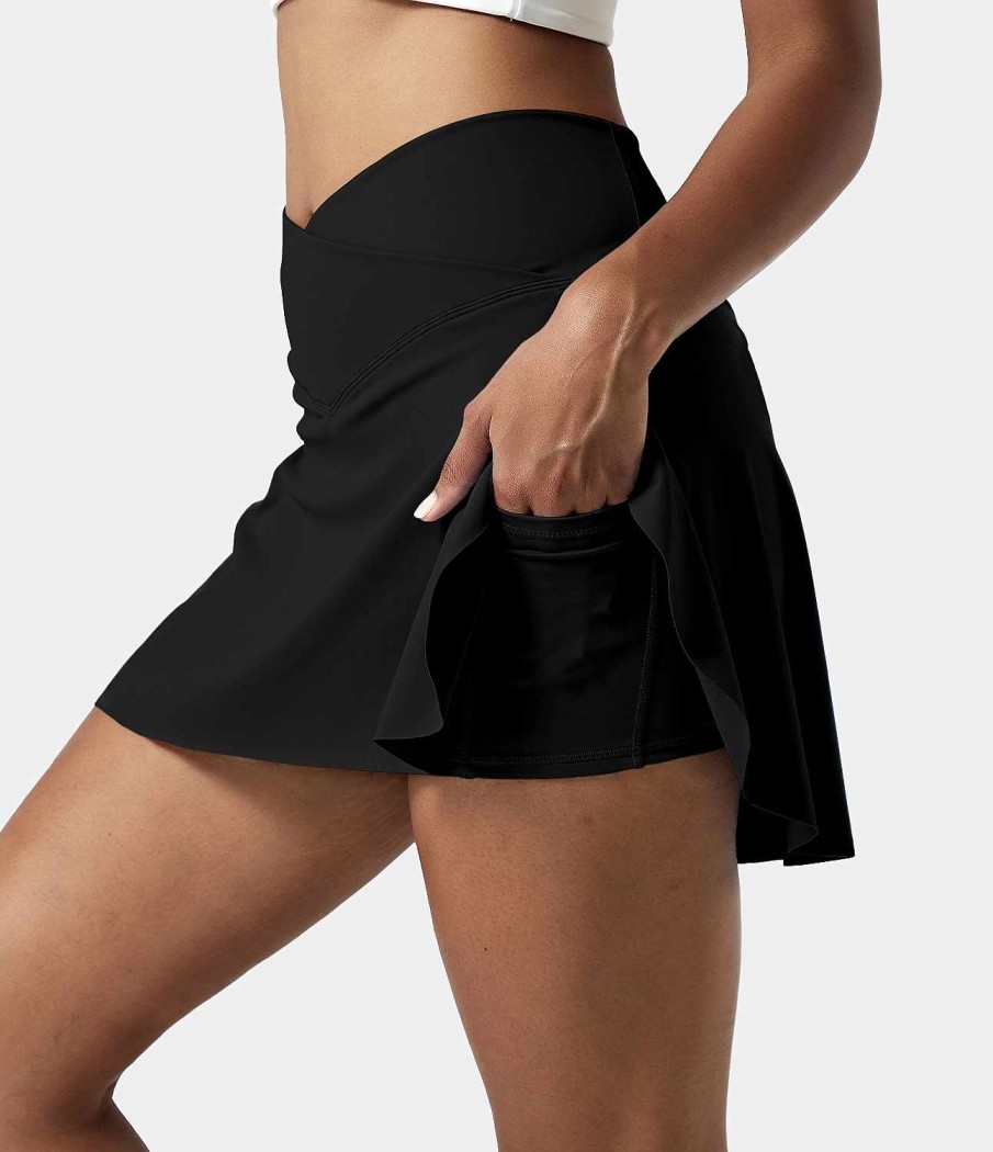 Rocke Und Skorts HALARA | Everyday Cloudful Air Fabric Crossover 2-In-1-Seitentasche Cool Touch Tennisrock-Lucid