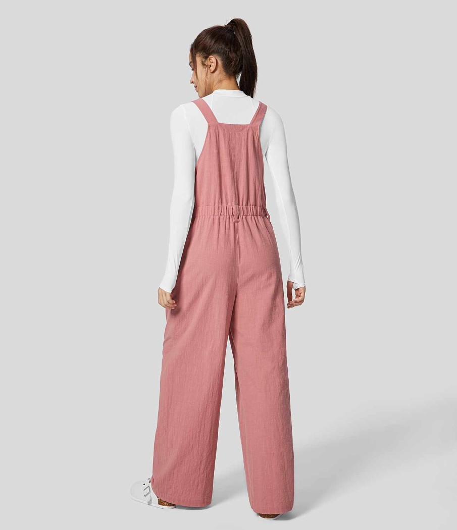 Kleidung HALARA Jumpsuits | Freizeit-Overall Aus Baumwolle Mit Verstellbaren Tragern Und Seitentaschen