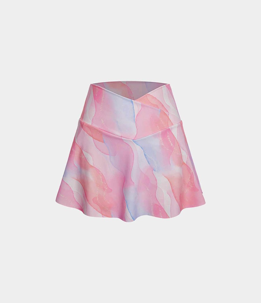 Rocke Und Skorts HALARA | Everyday Cloudful Air Fabric Crossover-Seitentasche 2-In-1-Cool-Touch-Tennisrock Mit Klarem Farbdruck