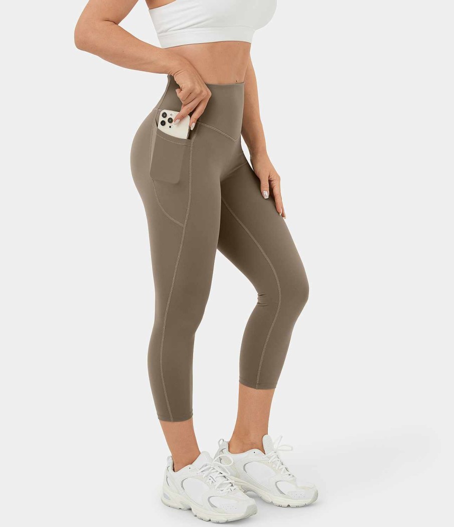 Leggings HALARA | Hoch Taillierte, Formende Trainings-Capri-Leggings Mit Seitentaschen