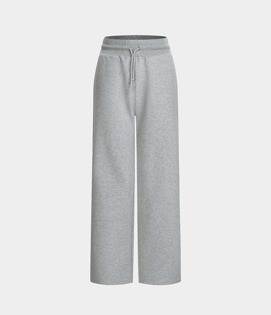 Jogginghosen Und Hosen HALARA | Lassige Baumwoll-Jogginghose Aus Fleece Mit Hoher Taille Und Kordelzug Und Seitentaschen. Geteiltes, Weites Bein