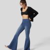 Leggings HALARA | Halaramagic Hoch Taillierte, Lassige Flare-Jeans Mit Knopfen Auf Der Ruckseite Und Dehnbarem Strick