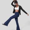 Denim HALARA | Halaramagic Arbeits-Schlagjeans Mit Hoher Taille Und Seitentasche Aus Dehnbarem Strick