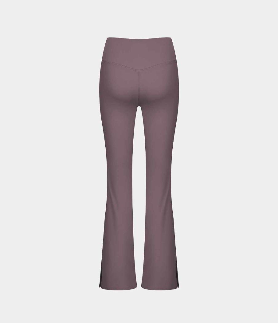 Leggings HALARA | Uberkreuzte, Ausgestellte Leggings Mit Taschen Und Geteiltem Saum In Voller Lange Smile