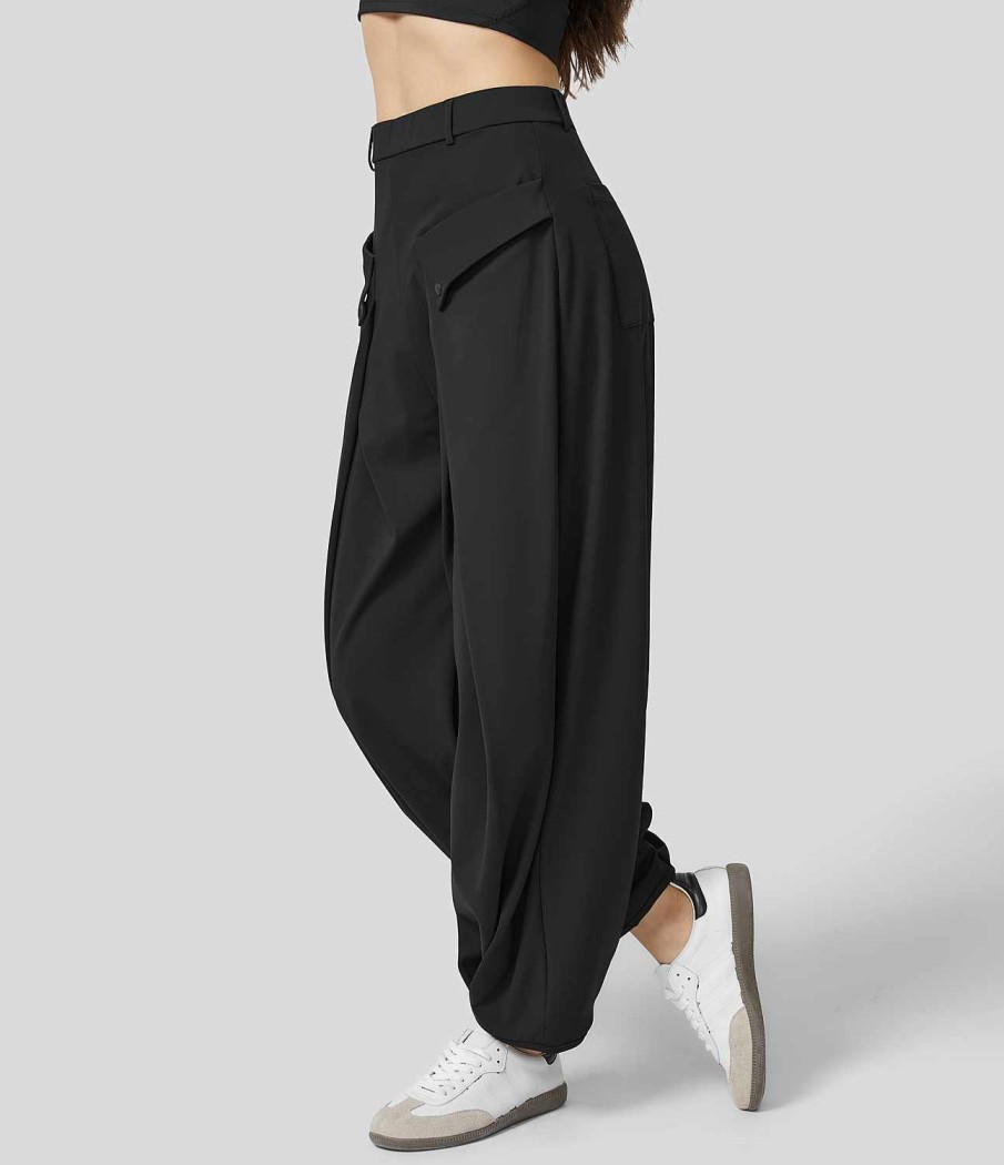 Kleidung HALARA Jogginghosen Und Hosen | Lassige Laternenhose Mit Hoher Taille Und Mehreren Taschen Aus Ecocloudful -Stoff