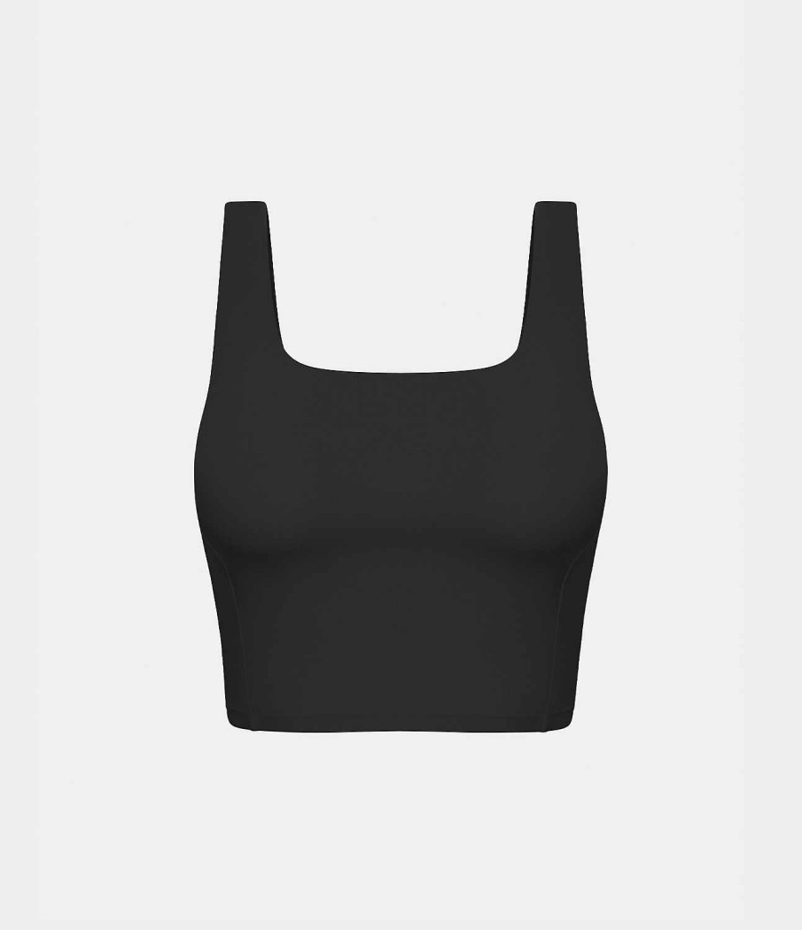 Oberteile HALARA | Ruckenfreies, Kurzes Yoga-Tanktop Mit Quadratischem Ausschnitt