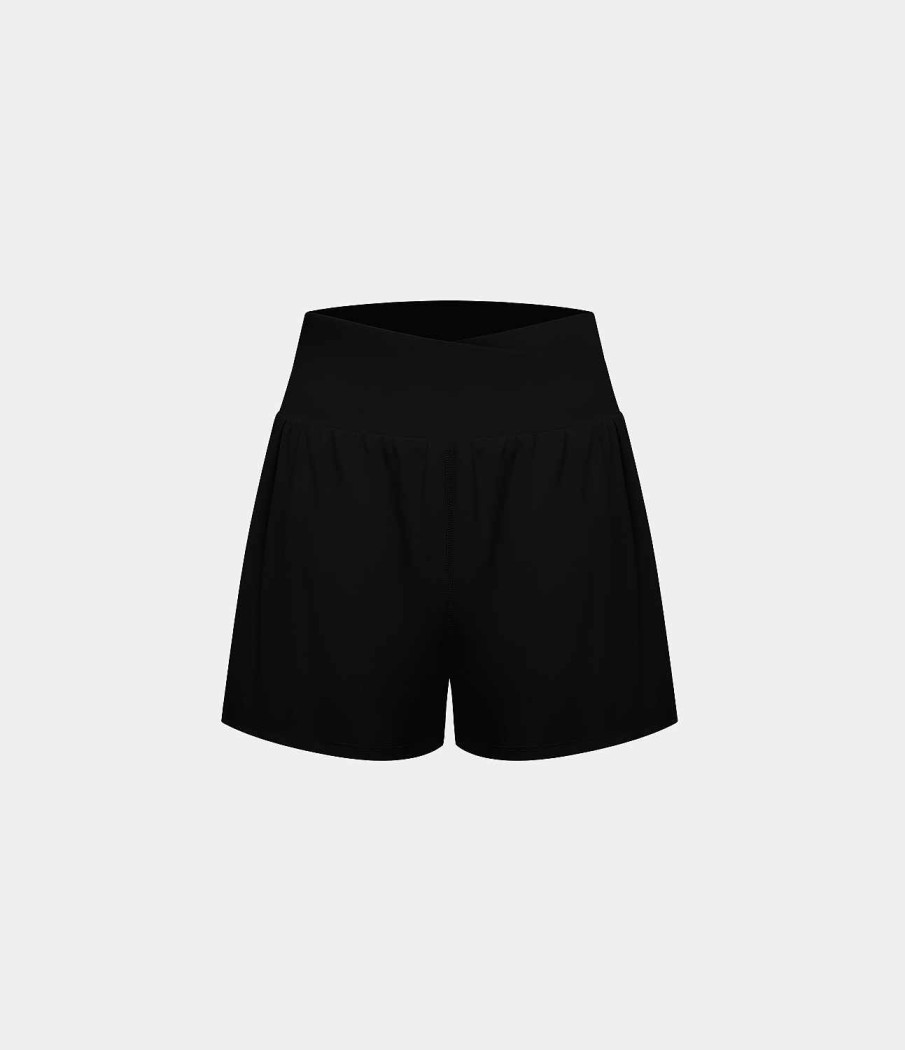 Shorts Und Biker HALARA | 2-In-1-Freizeitshorts Mit Hoher Taille Und Uberkreuzten Seitentaschen