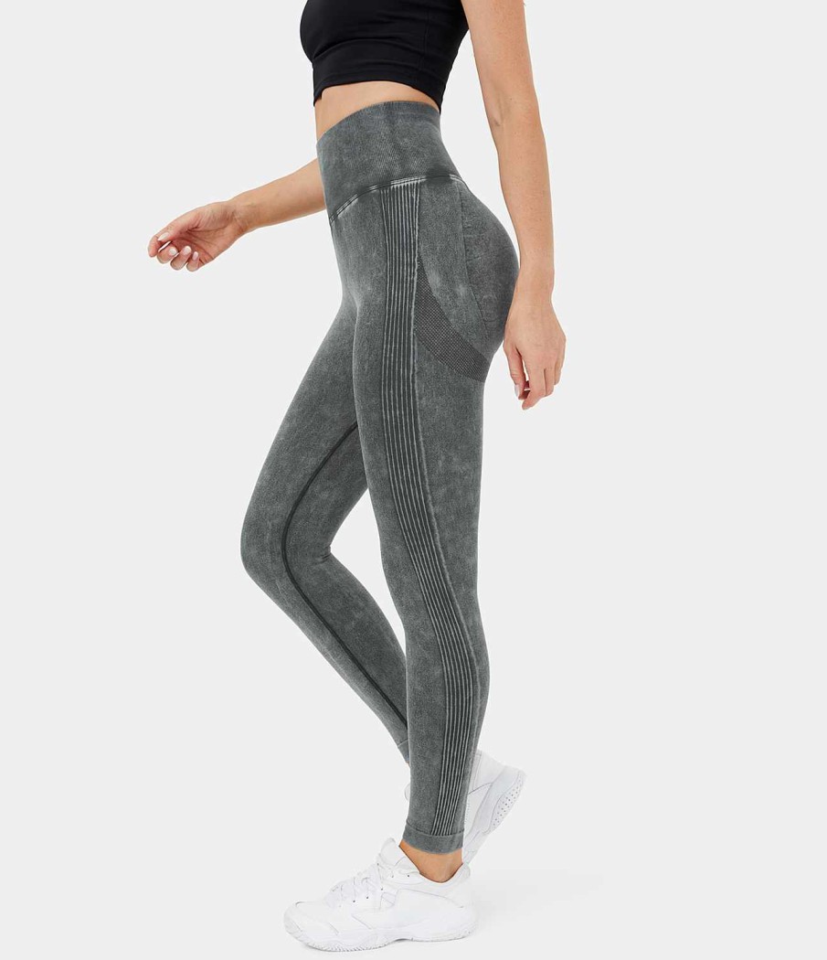 Leggings HALARA | Nahtlose Flow-Yoga-Leggings Mit Superhoher Taille Und Po-Lifting, Geruscht Und Gewaschen