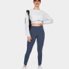 Leggings HALARA | Einfarbige Leggings Aus Baumwolle In Voller Lange Mit Hohem Bund Und Kontrastbesatz