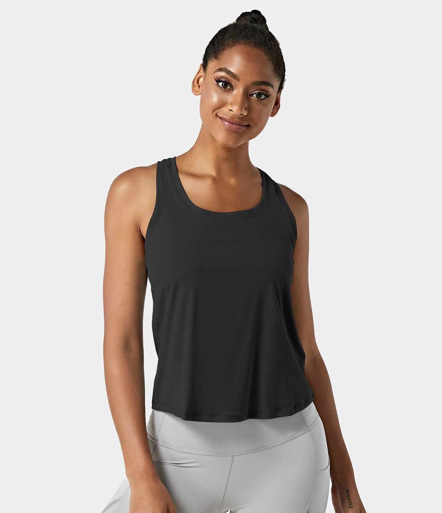 Kleidung HALARA Tanktops Und Camis | Solides Racerback-High-Low-Workout-Tanktop