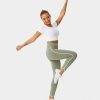 Leggings HALARA | Einfarbige Leggings Aus Baumwolle In Voller Lange Mit Hohem Bund Und Kontrastbesatz