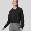 Oberteile HALARA | Wasserdichtes Kapuzenpullover Mit Kordelzug Und Knopf, Lange Armel, Tasche, Verstellbarer Saum, Wandersport-Sweatshirt