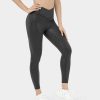 Rocke Und Skorts HALARA | Cloudful Shine Fabric Crossover Pocket Foliendruck Dehnbare, Lassige 7/8-Leggings Aus Kunstleder