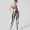 Rocke Und Skorts HALARA | Cloudful Shine-Stoff, Hoch Tailliert, Kordelzug, Seitentasche, Metallic-Foliendruck, Dehnbare Party-Jogginghose Aus Kunstleder