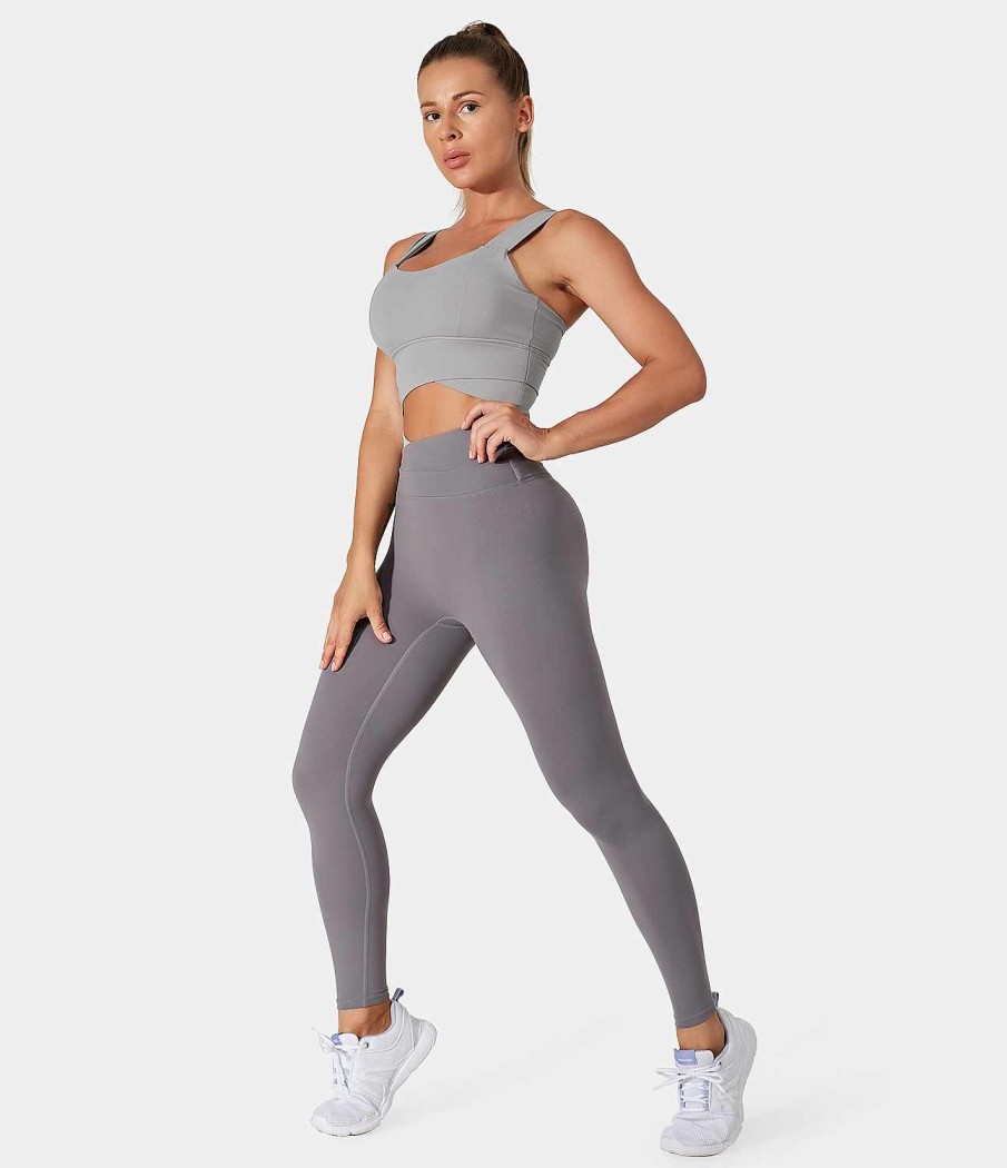 Oberteile HALARA | Solider Longline-Yoga-Sport-Bh Mit Geringem Halt